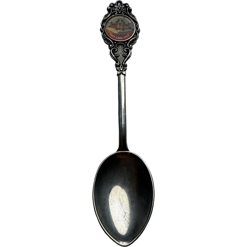Vintage Tabernacle Choir Souvenir Spoon Salt Lake City Silverplated Good Ornate
